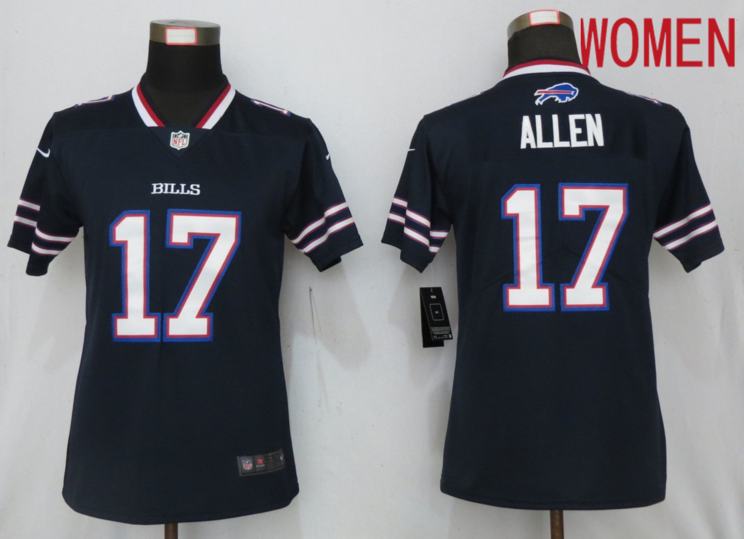 Women Buffalo Bills 17 Allen 2019 Vapor Untouchable Nike Navy Inverted Elite Playe NFL Jerseys